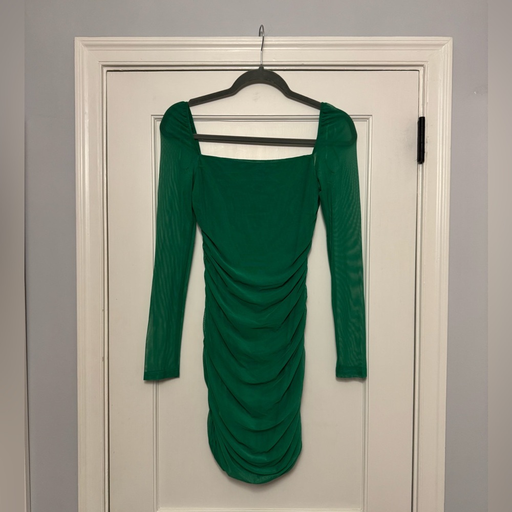 Princess Polly Vibrant Green Long Sleeve Mini Dress - Picture 3 of 3
